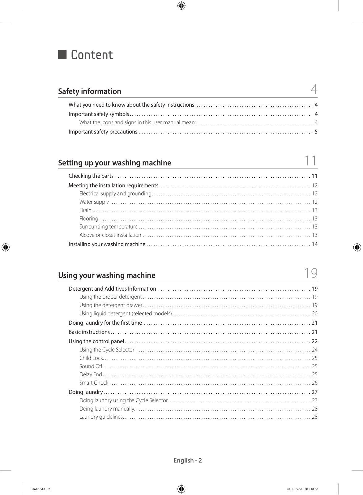 Samsung WF80F5E5U4X User manual