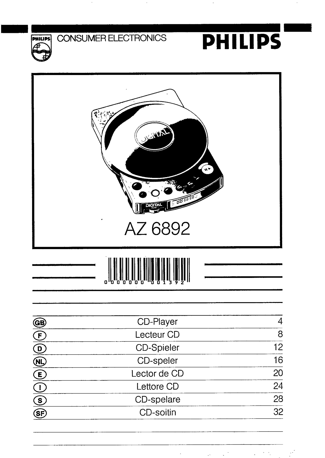 Philips AZ 6892 User Manual