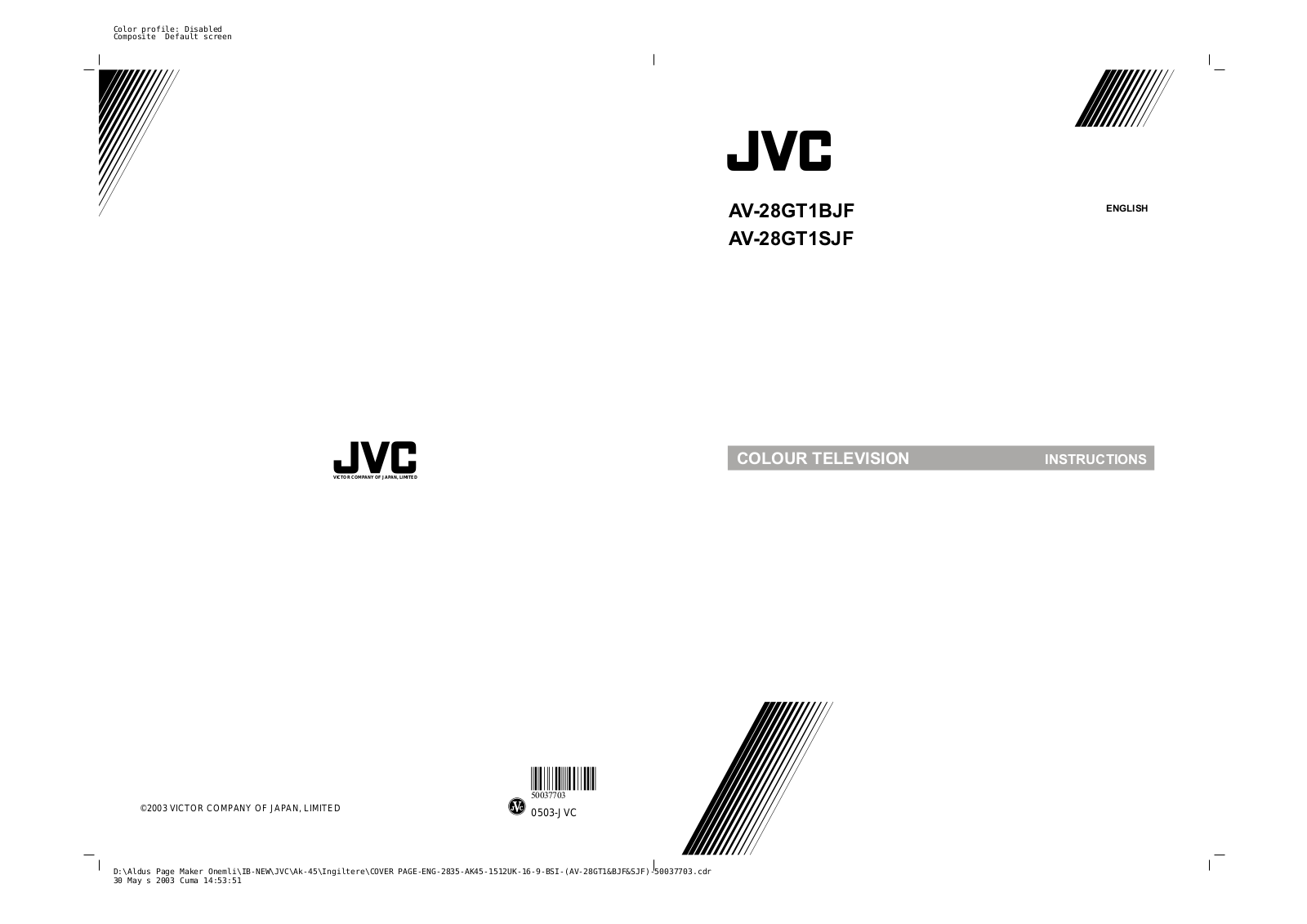 JVC AV-28GT1BJF, AV-28GT1SJF User Manual