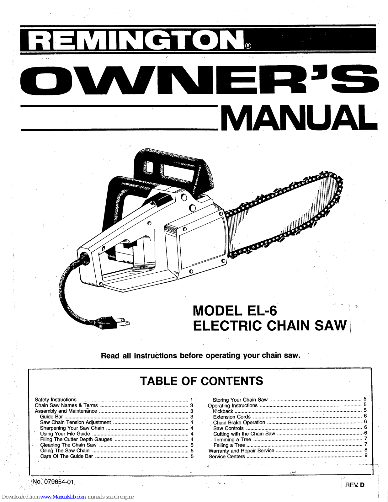 Remington EL-6 Owner's Manual