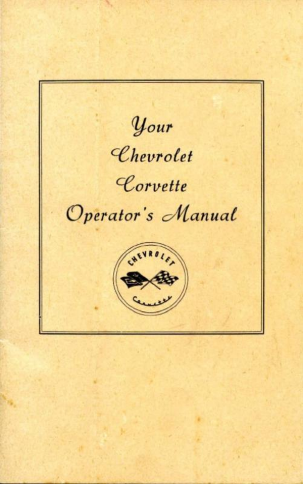 Chevrolet Corvette  1953 Operating Instructions