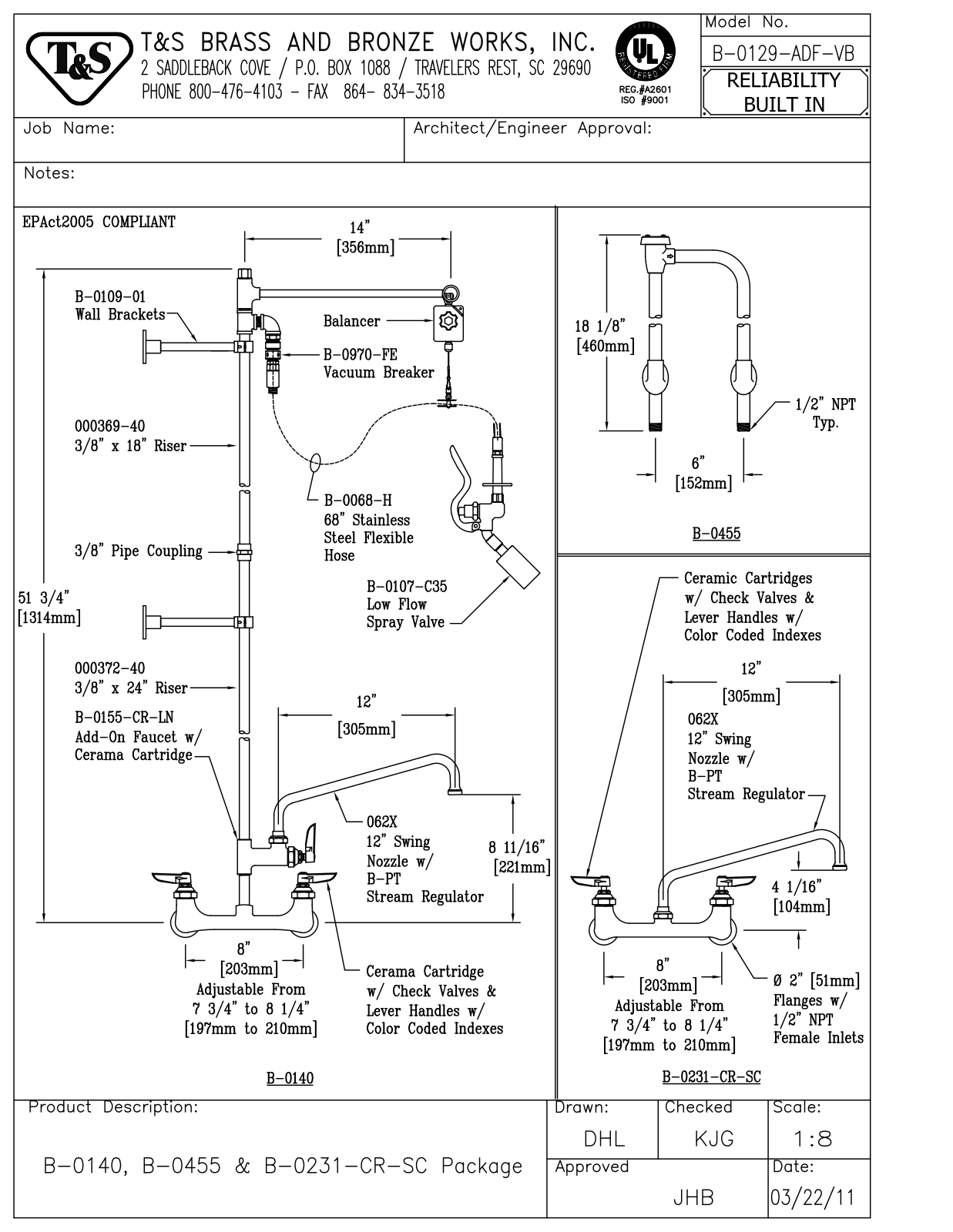 T&S Brass B-0129-ADF-VB User Manual