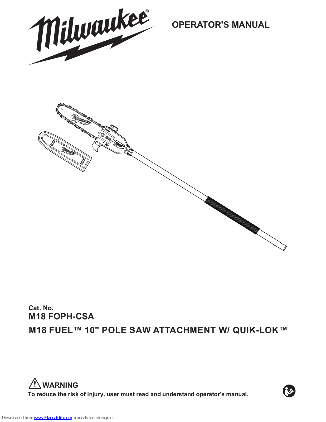 Milwaukee M18 FOPH-CSA Operator's Manual