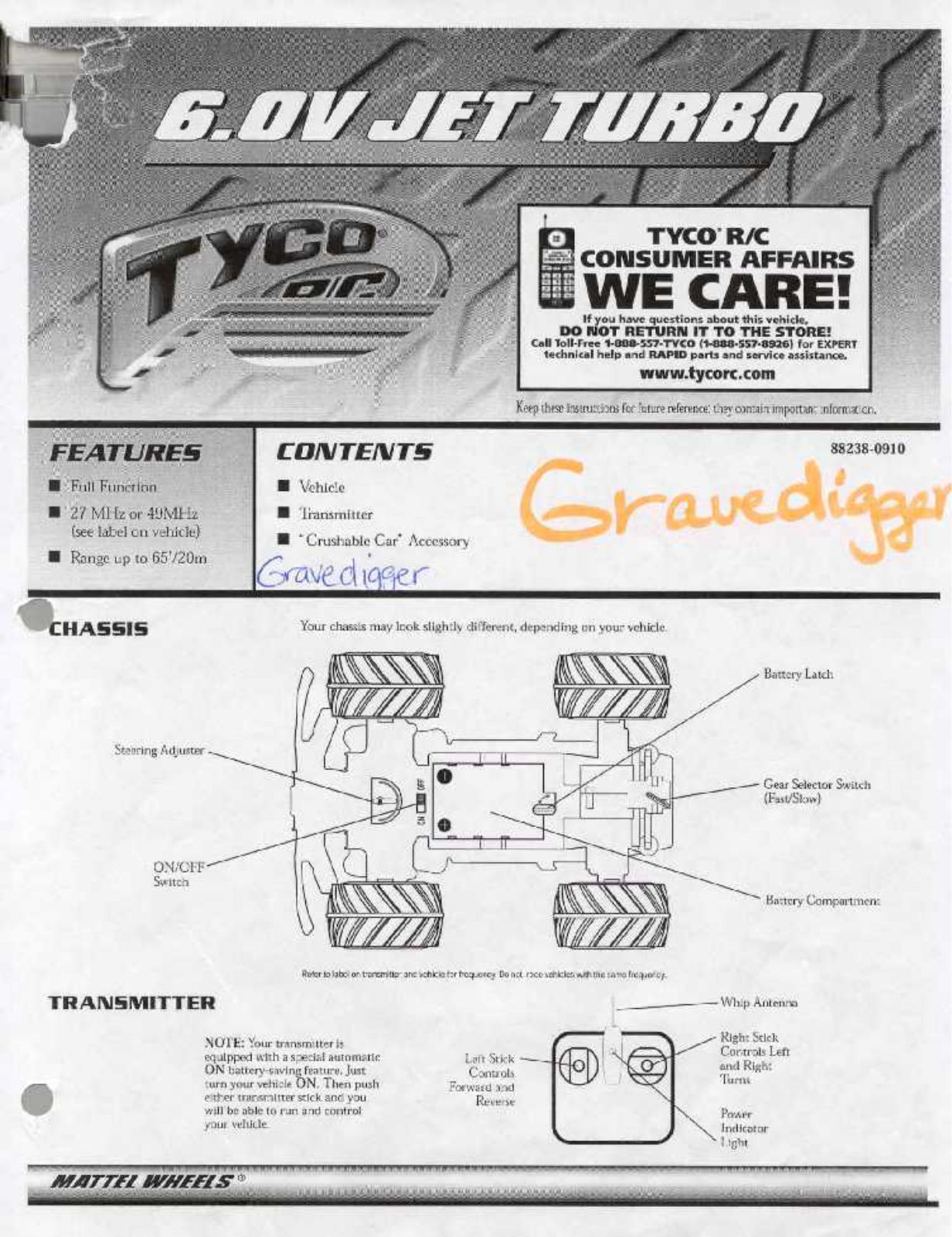 Fisher-Price 88238 Instruction Sheet