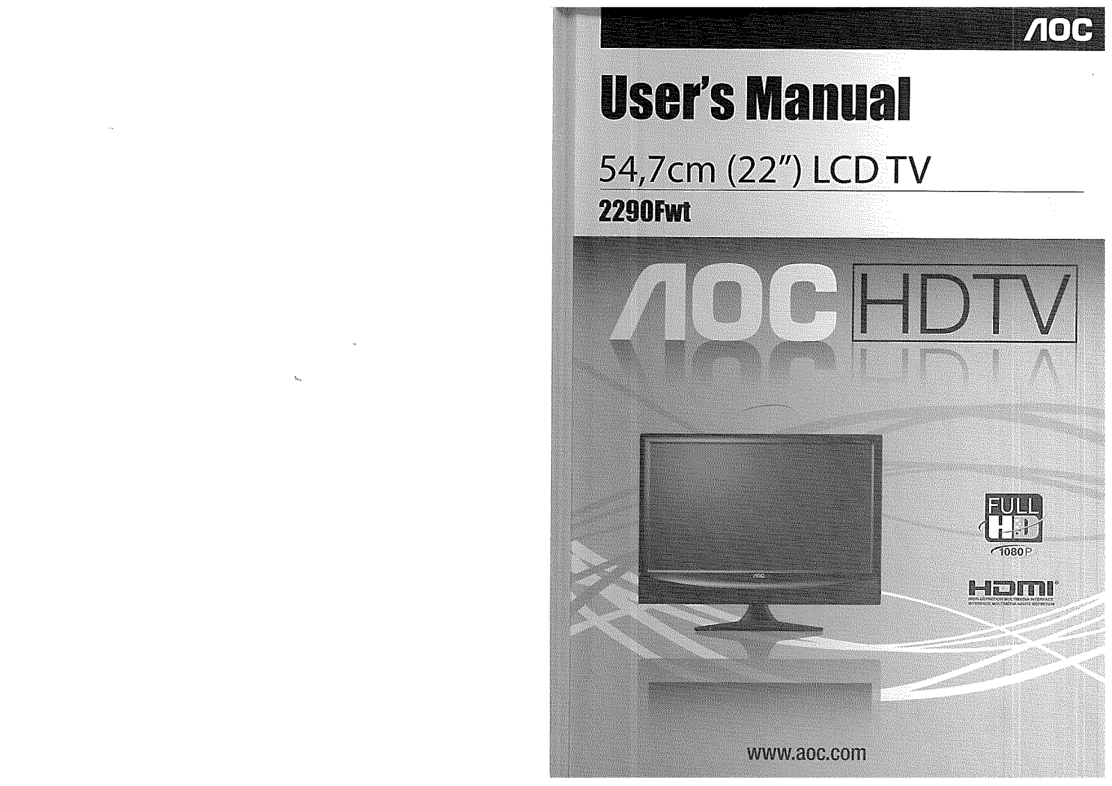 AOC 2290Fwt User Manual