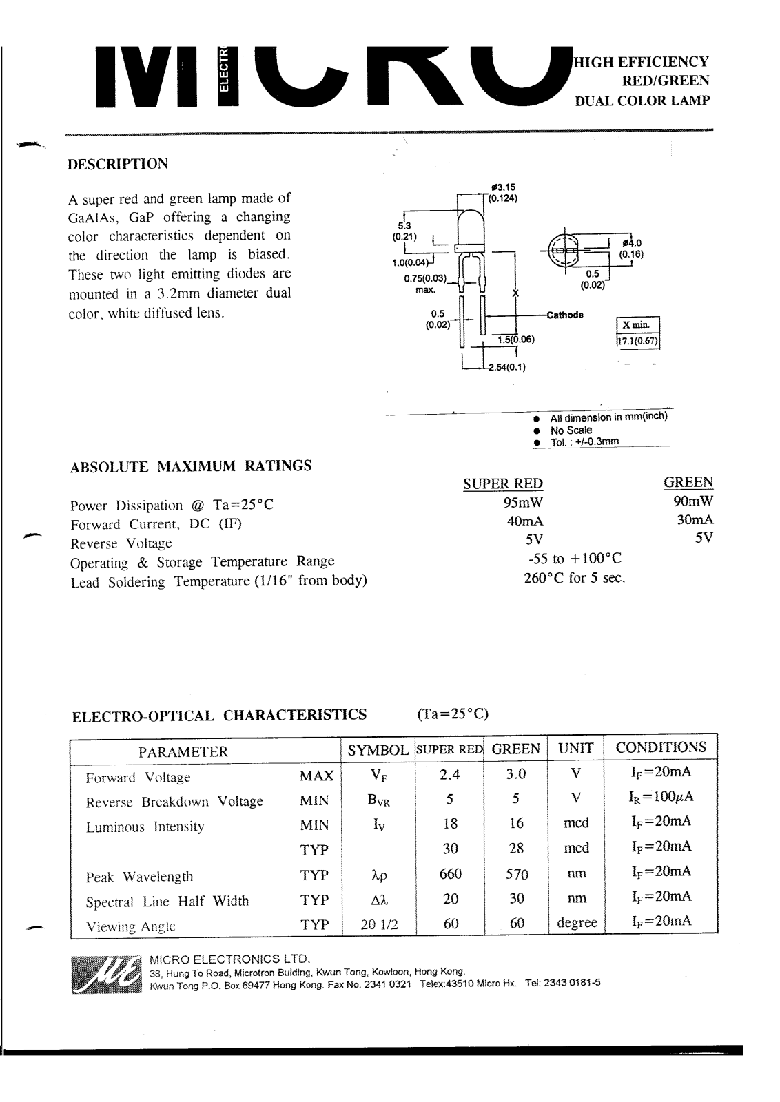 MICRO MSGN31W Datasheet