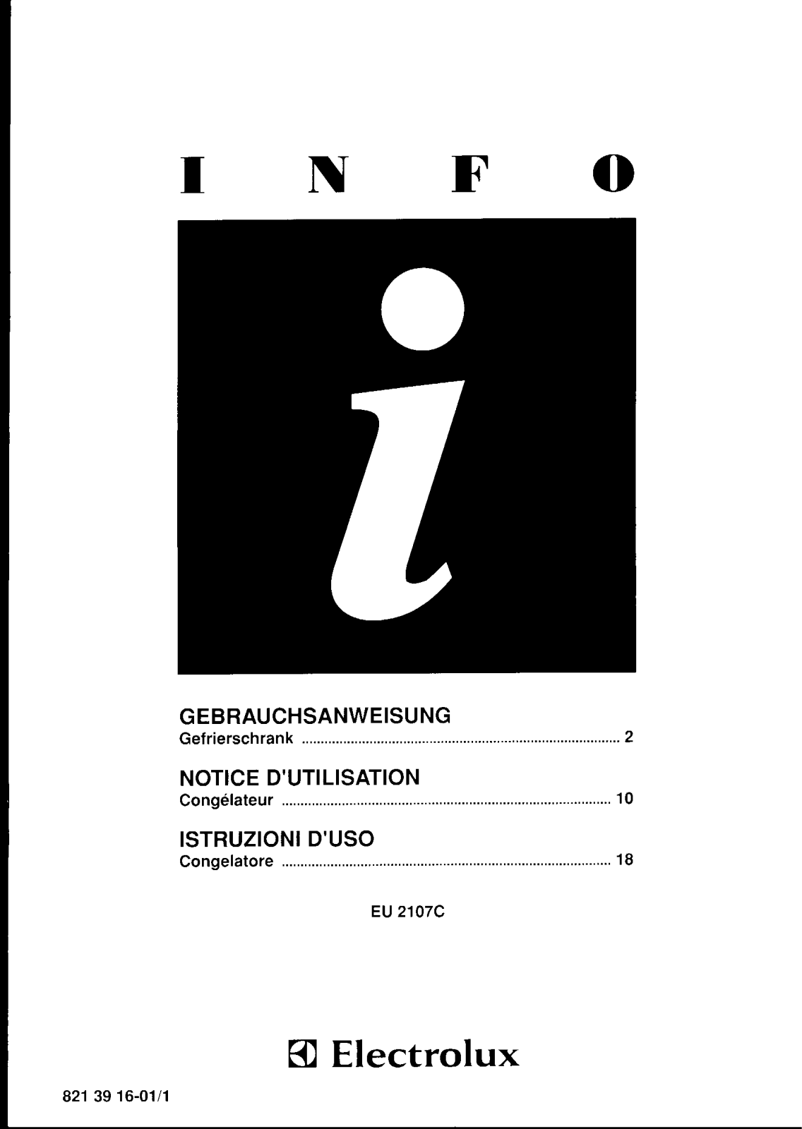 electrolux EU2107C User Manual