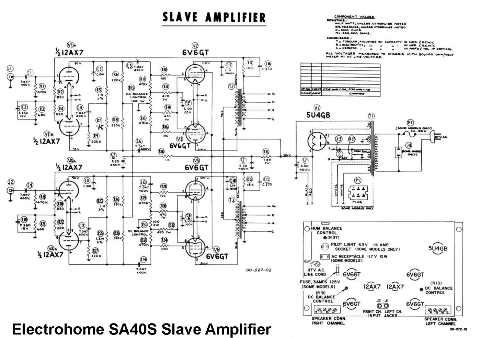 Electro-Harmonix SA-40-S Slave Schematic