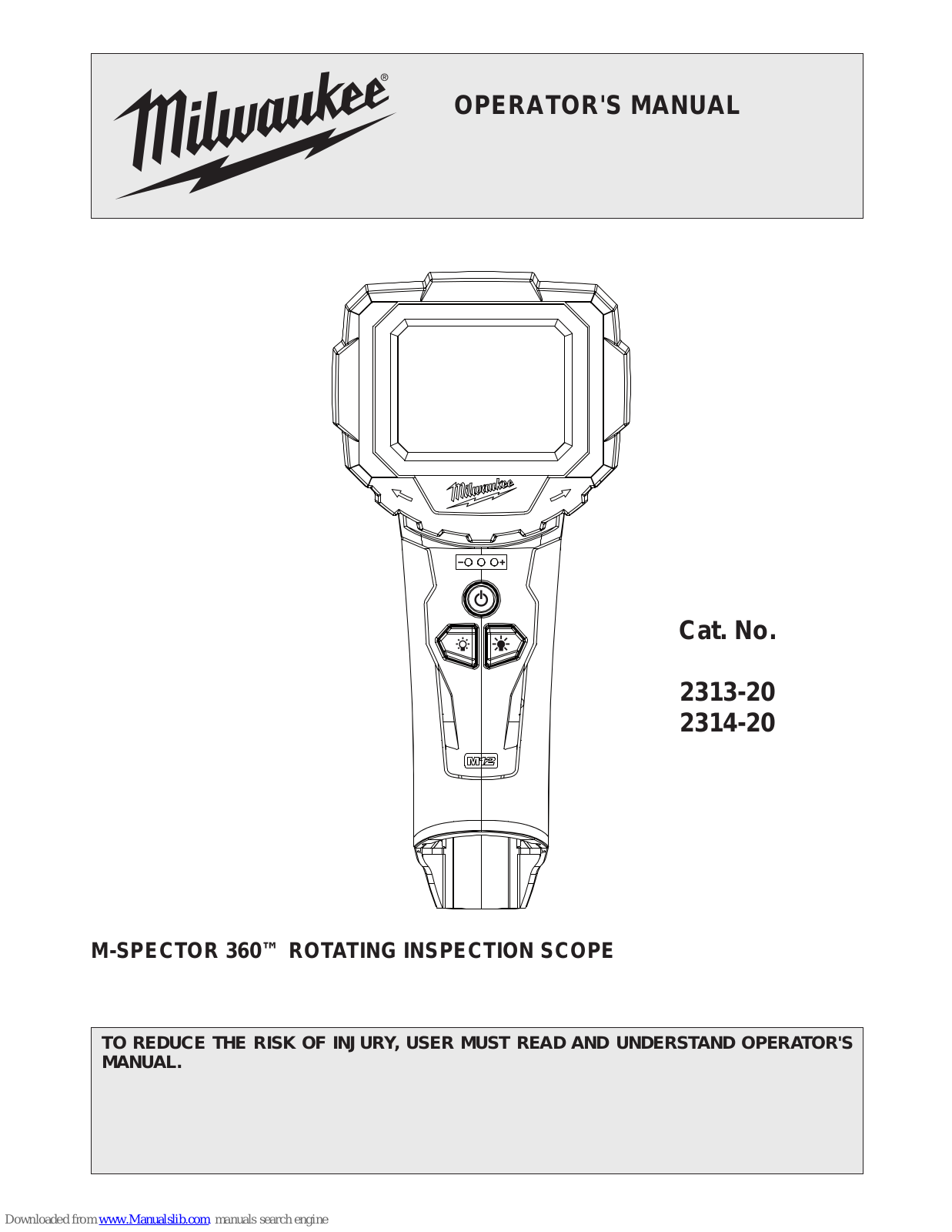 Milwaukee M-Spector 360, 2313-20, 2314-20 Operator's Manual