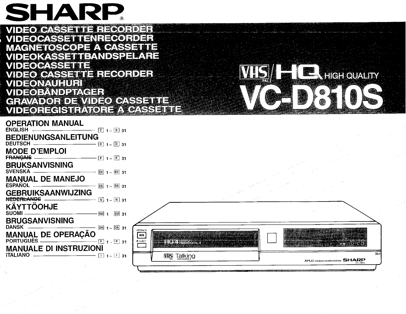 Sharp VC-D810S User Manual