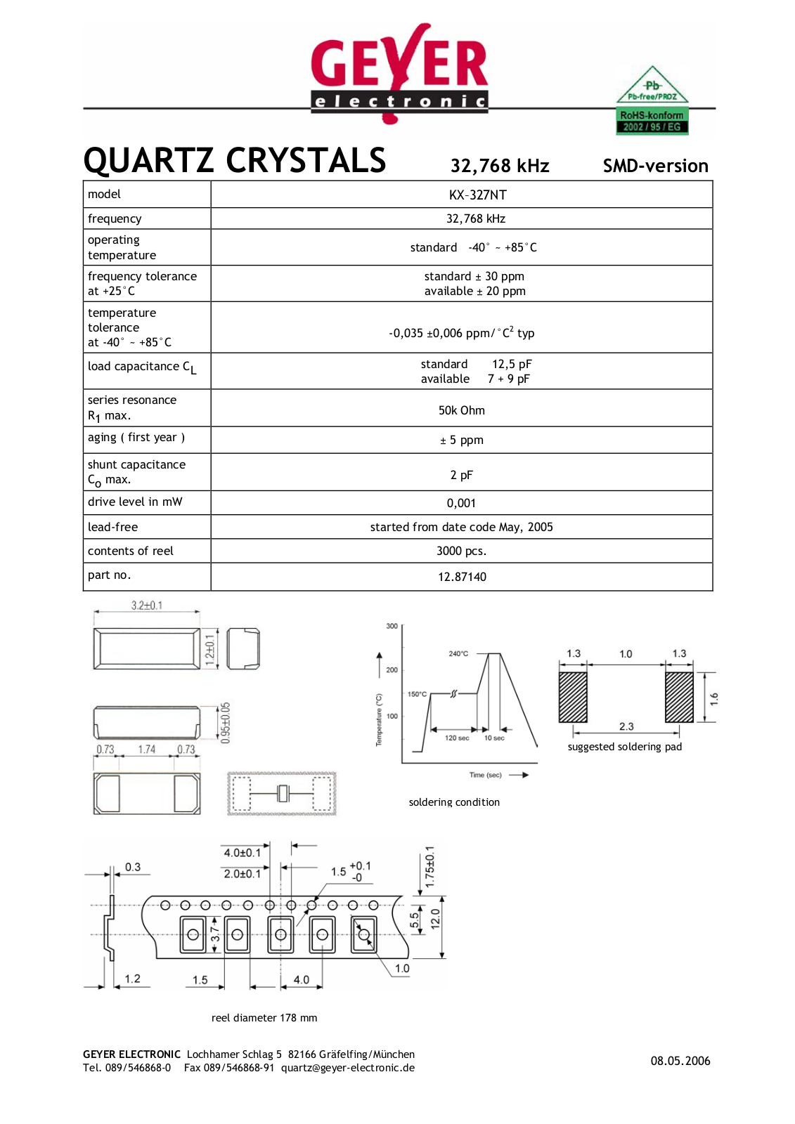 Datasheet KX-327 NT Datasheet (Rainbow Electronics) - ManualMachine.com