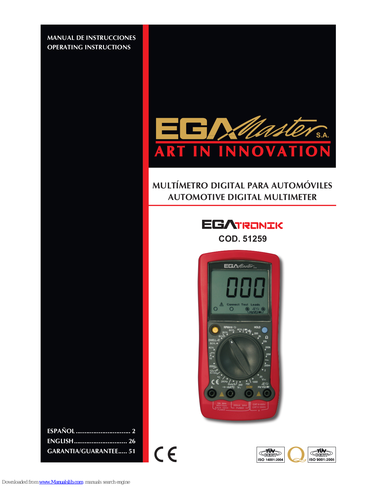 Ega Master egatronic 51259 User Manual