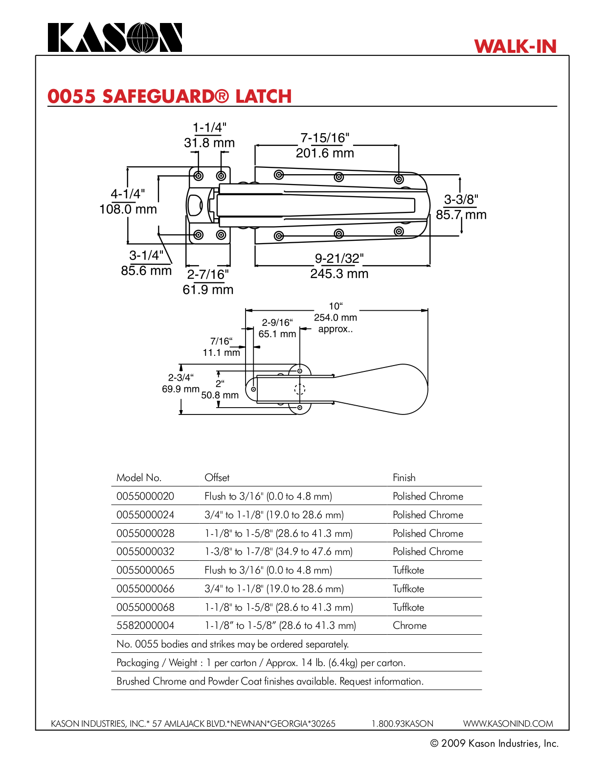 Kason 55, 0055000020, 0055000024, 0055000028, 0055000032 Specifications - ManualMachine.com