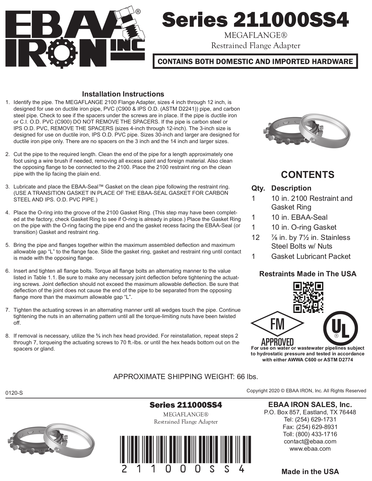 EBAA Iron 211000SS4 Installation Manual