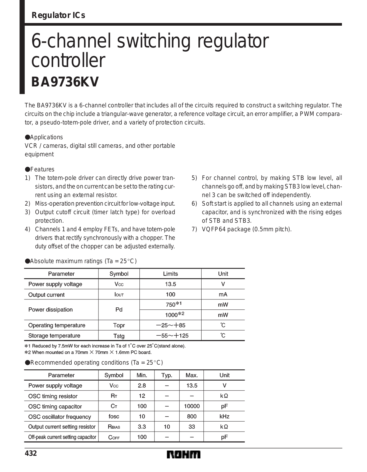 Datasheet BA9736KV Datasheet (ROHM) - ManualMachine.com