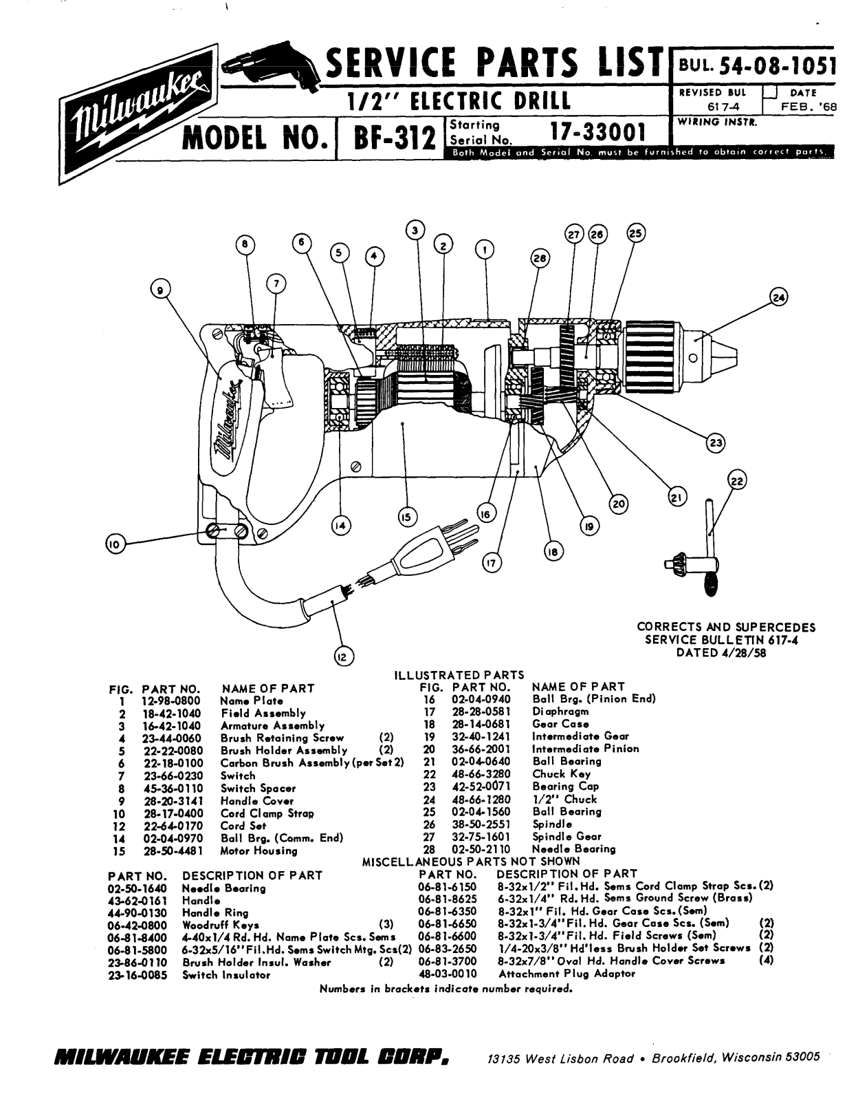 Milwaukee BF-312 User Manual - ManualMachine.com