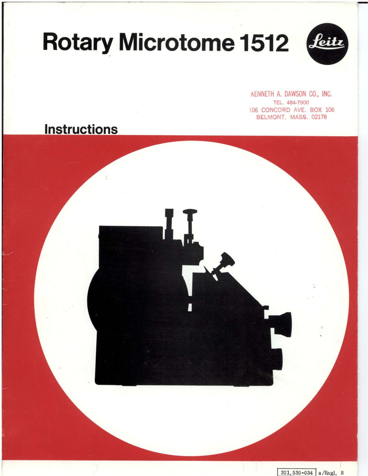 Leitz Rotary Microtome 1512 User manual