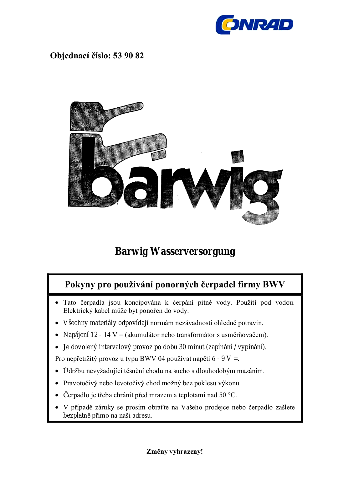 CNR Barwig 03 User Manual