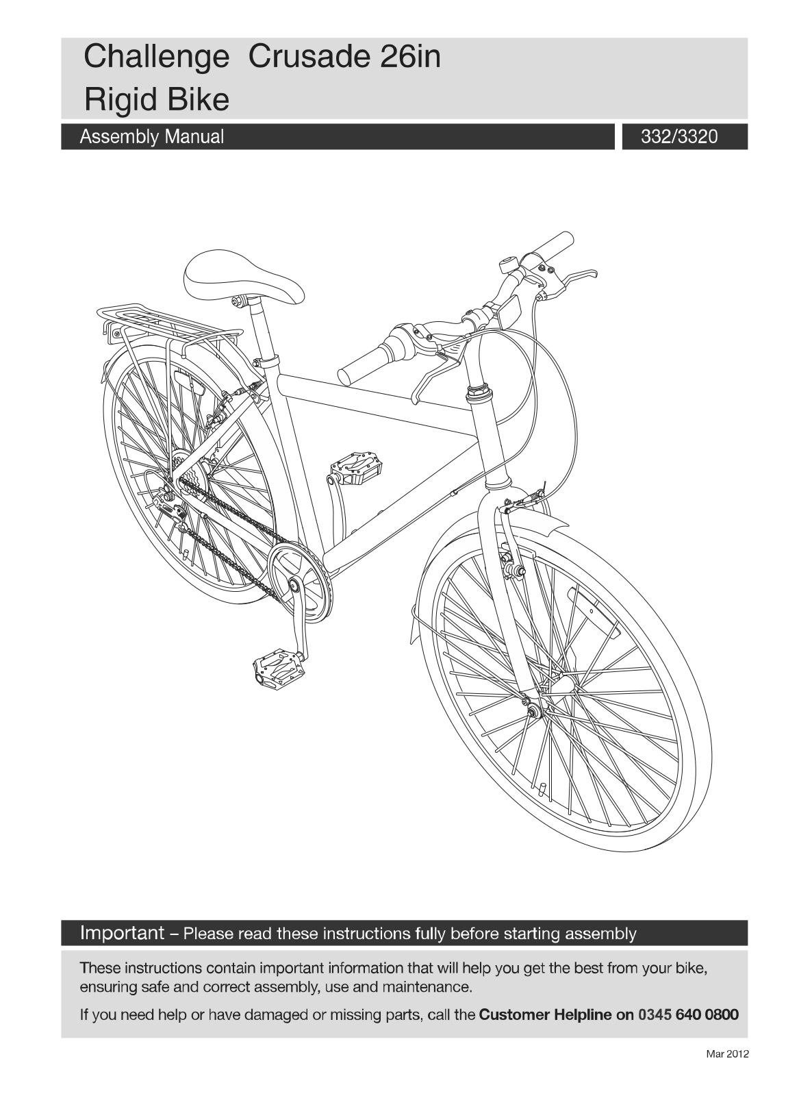 Challenge CF03M Instruction manual