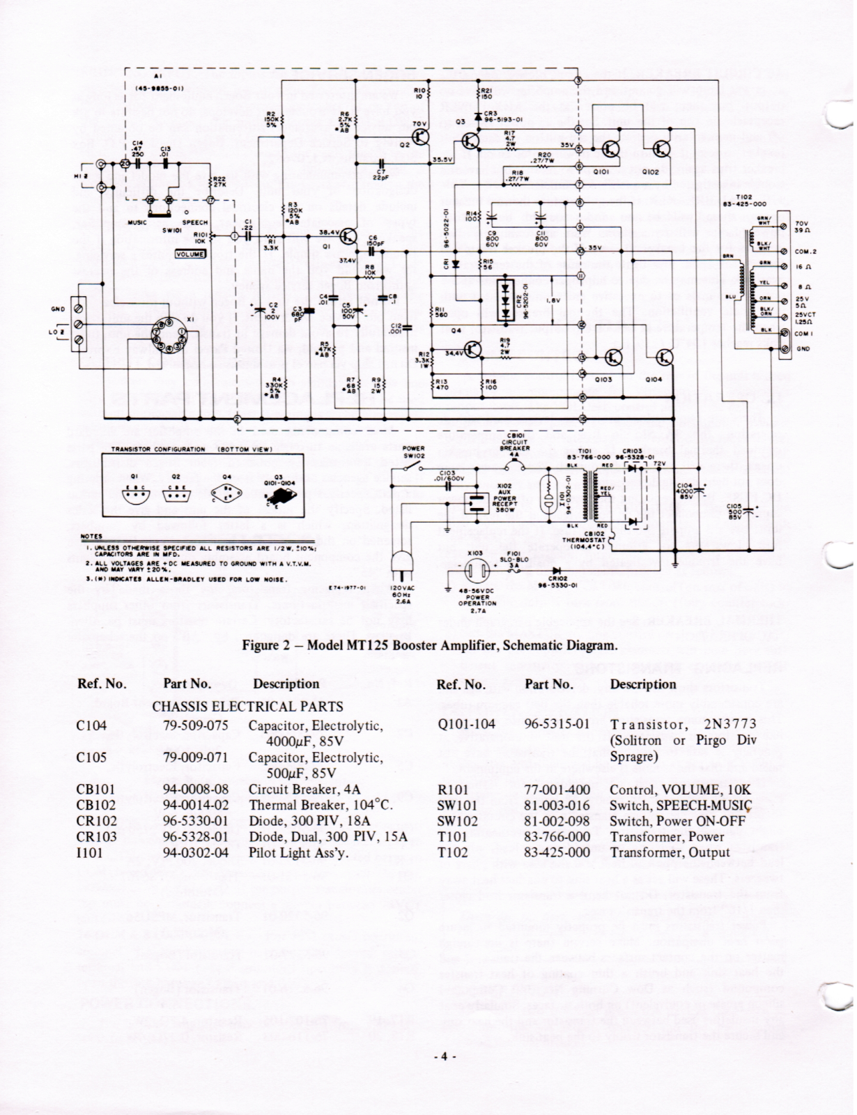 Bogen mt125 schematic