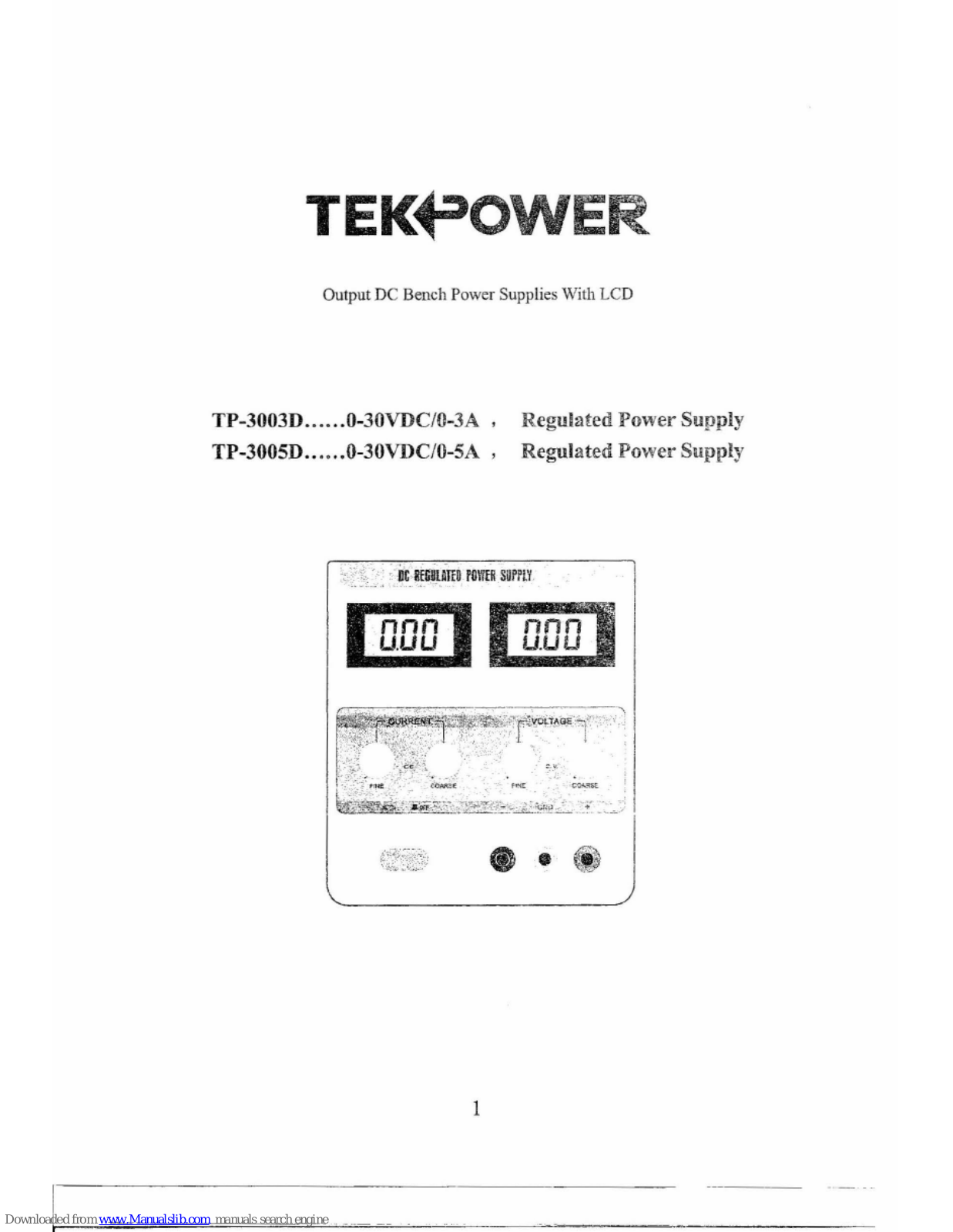 TekPower TP-3003D, TP-3005D User Manual