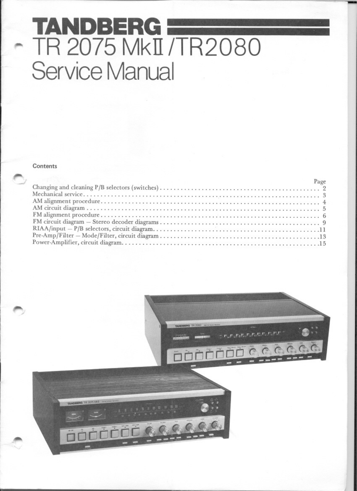 Tandberg TR-2075 Mk2, TR-2080 Service manual