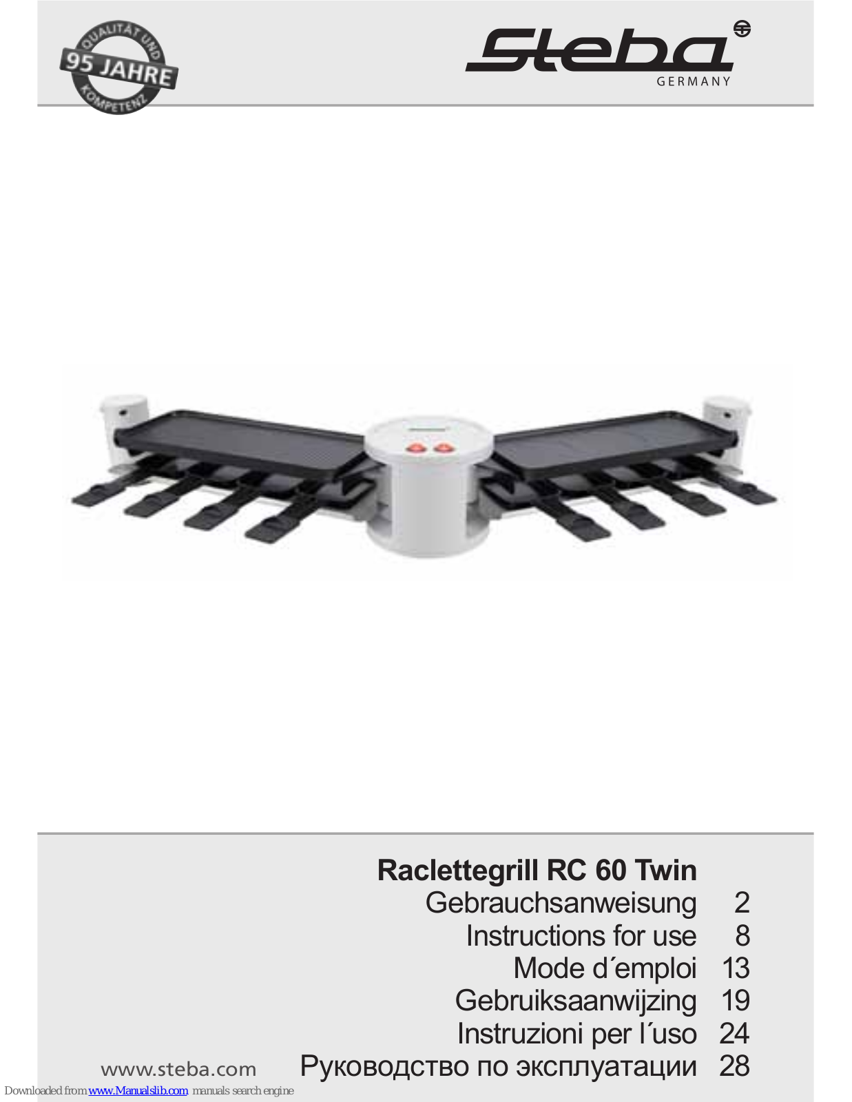 Steba RC 60 Twin Instructions For Use Manual