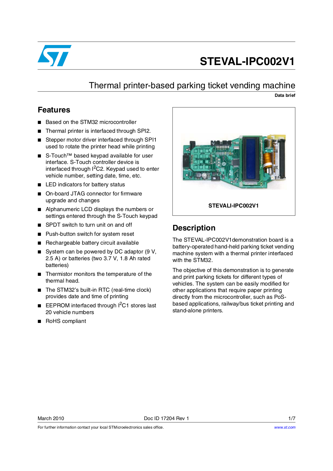 ST IPC002V1 User Manual