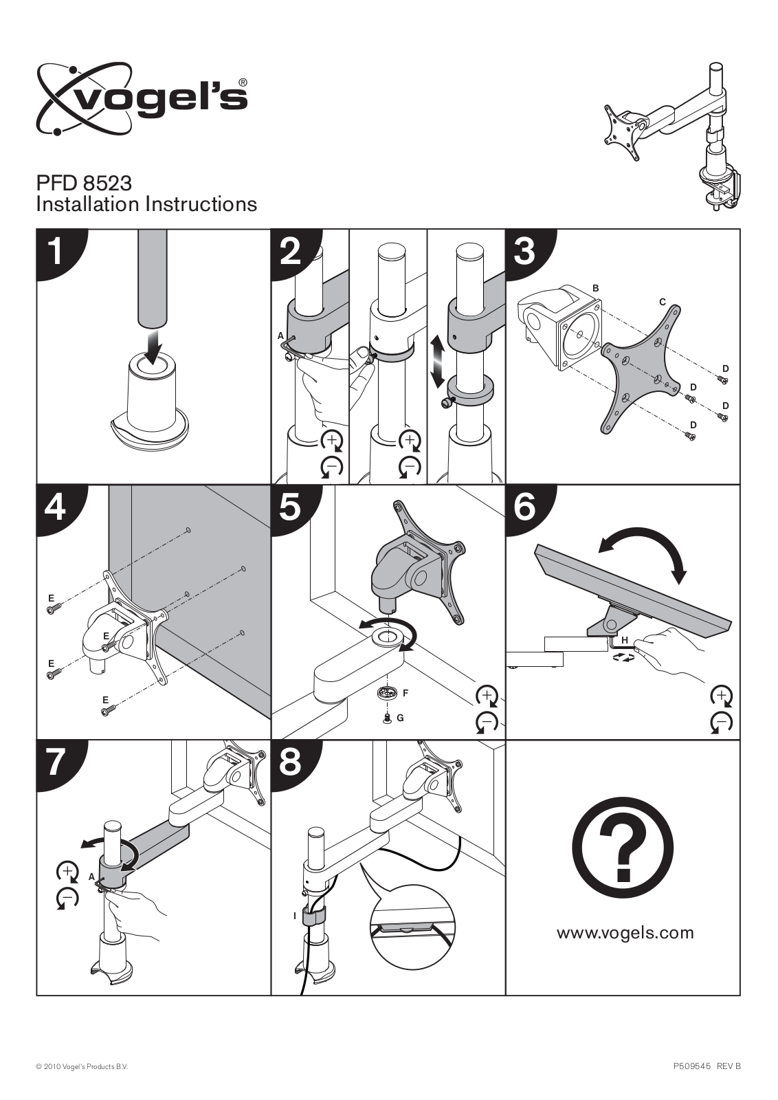 Vogel´s PFD 8523 MOUNTING INSTRUCTIONS