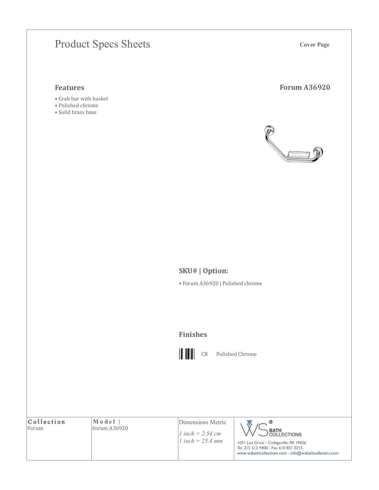WS Bath Collections WSO3317 Specifications - ManualMachine.com