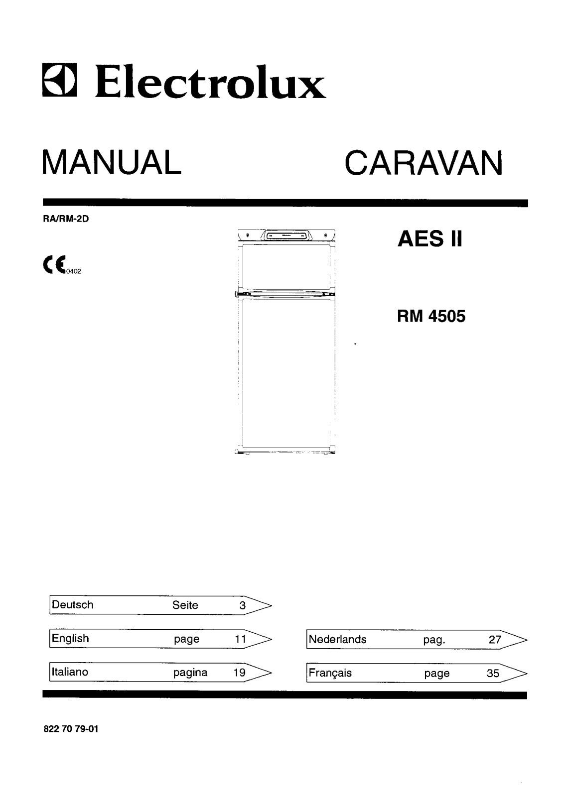 electrolux RM4505 User Manual