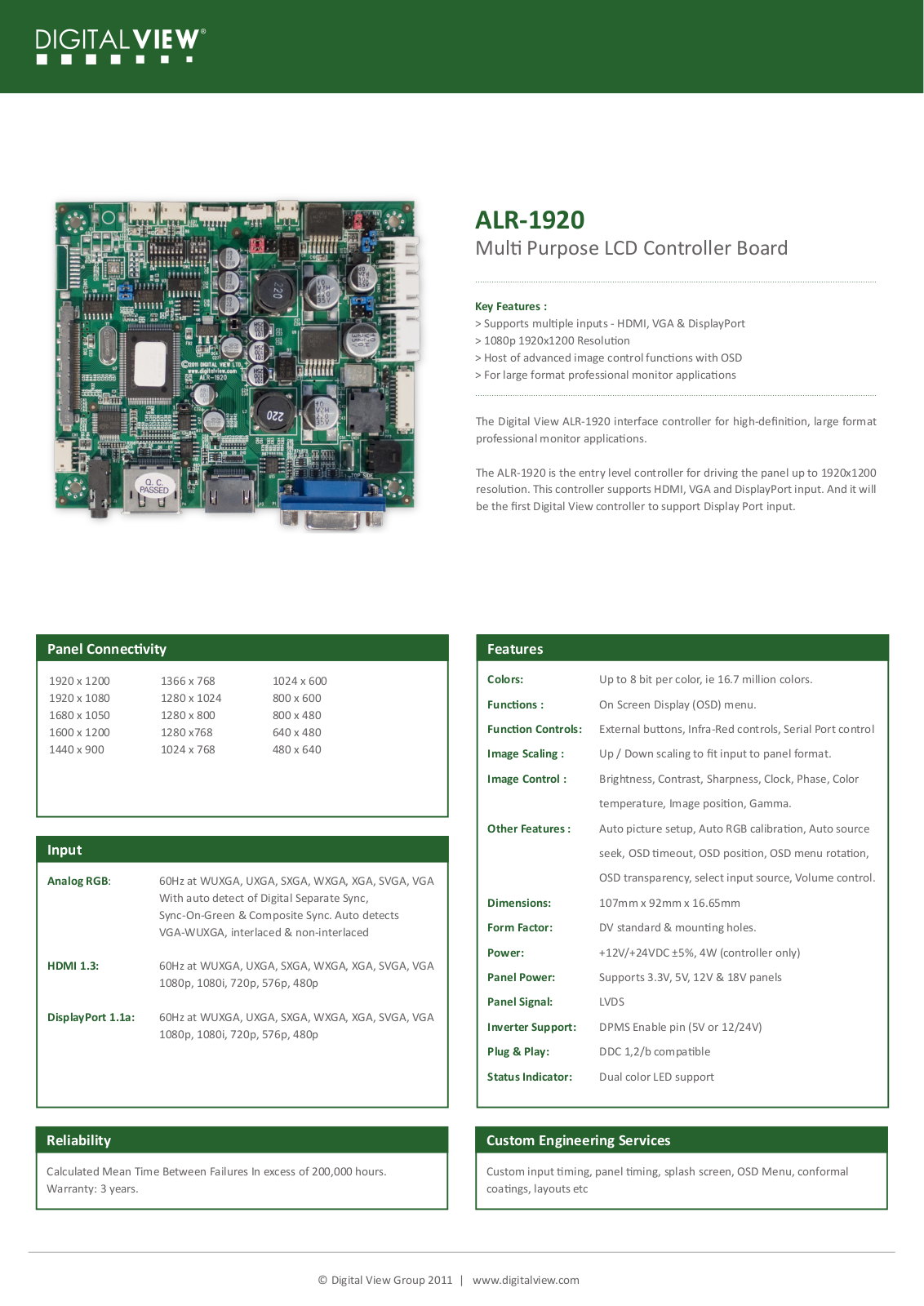 Digital VIEW ALR-1920 User Manual