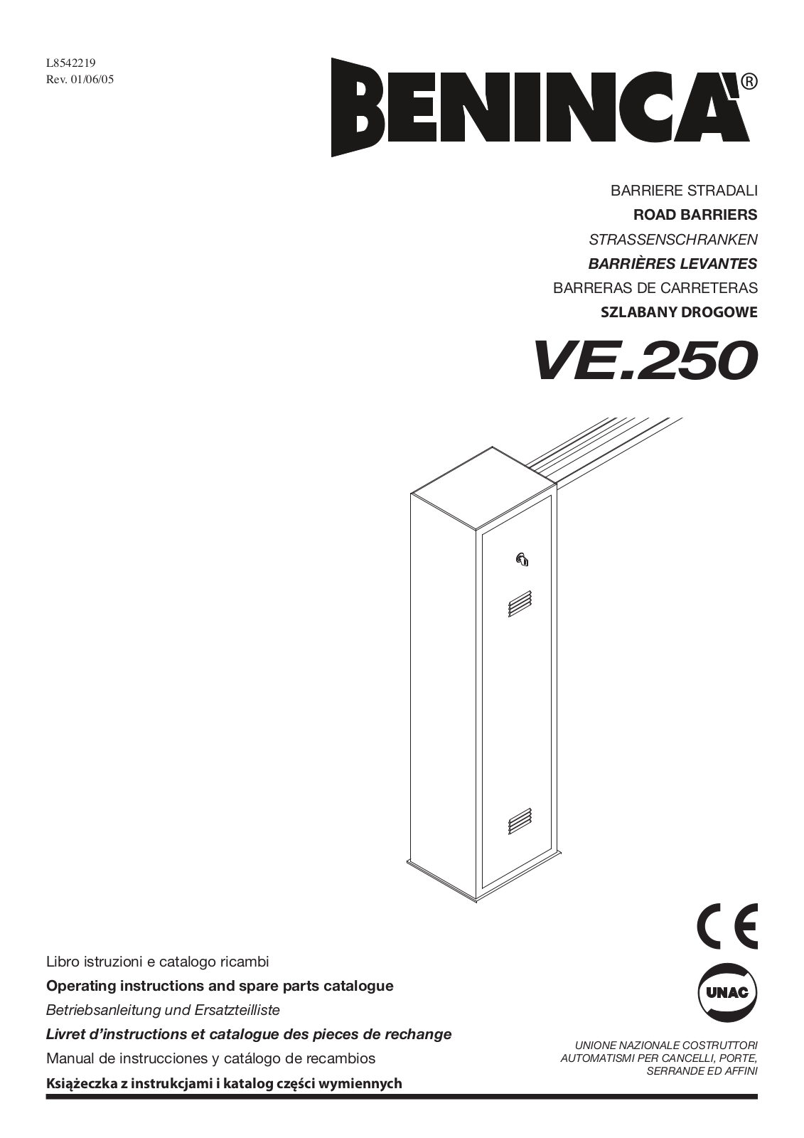 Beninca VE250 User Manual