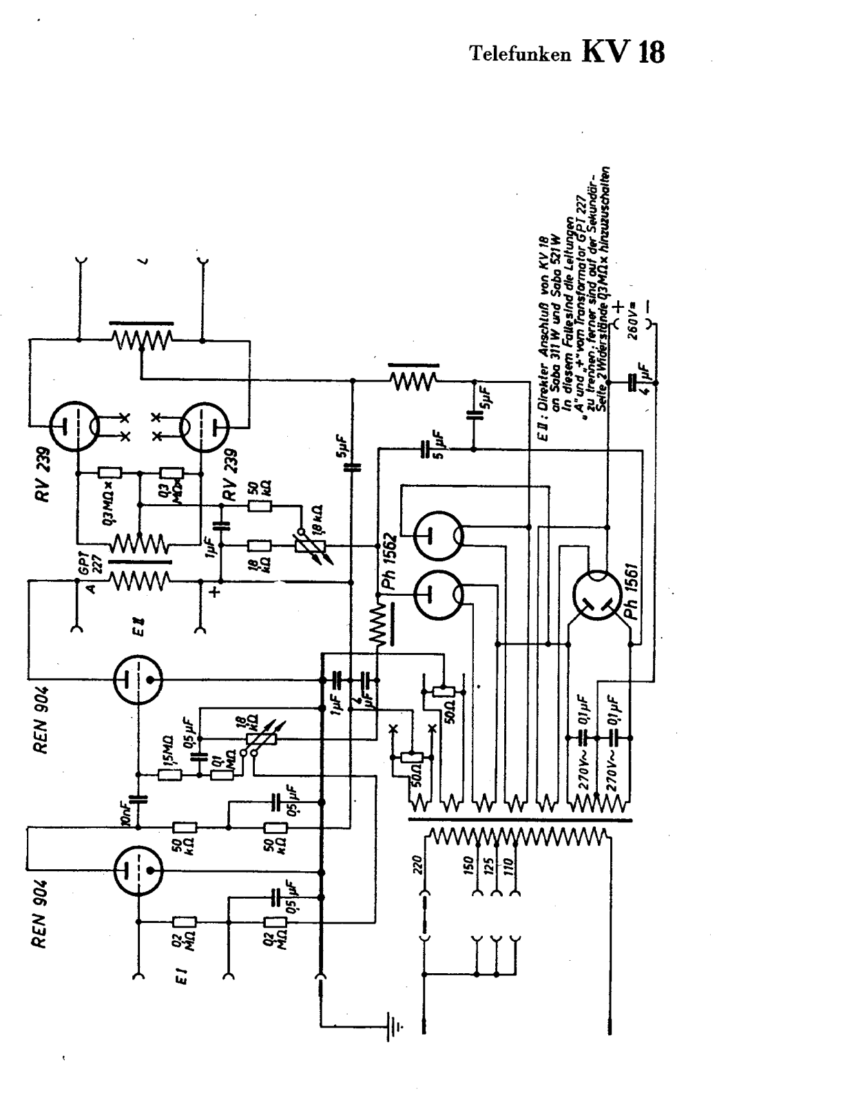 Telefunken KV-18 Schematic