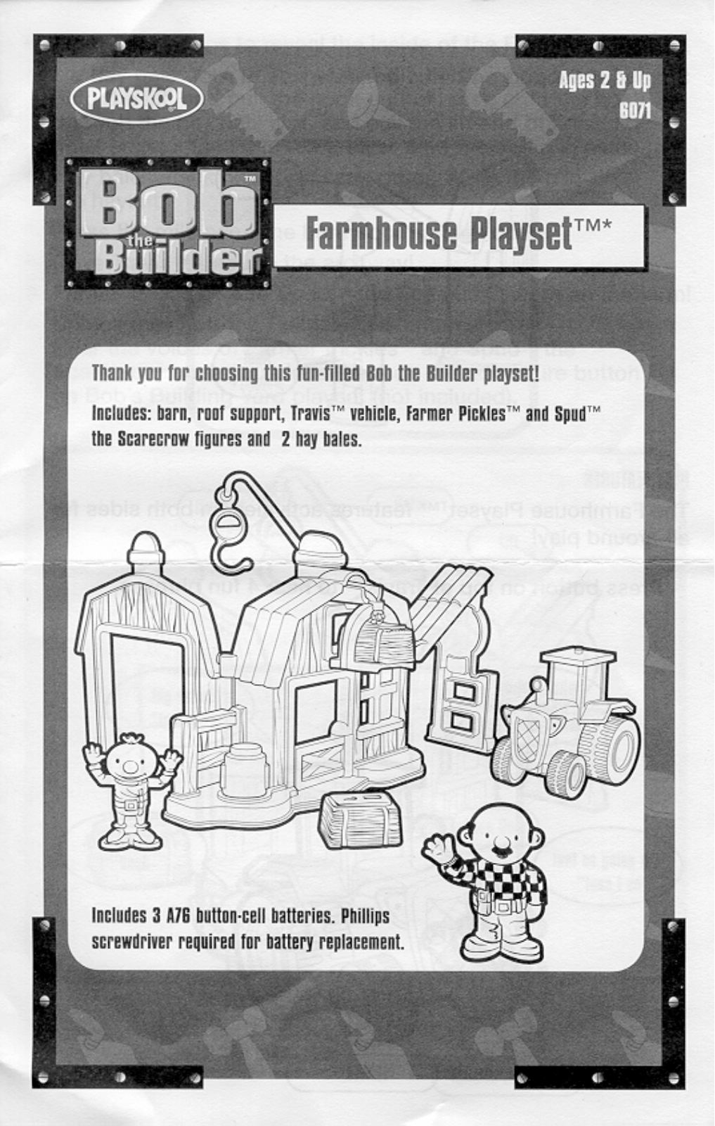 HASBRO Bob the Builder Farmhouse Playset User Manual