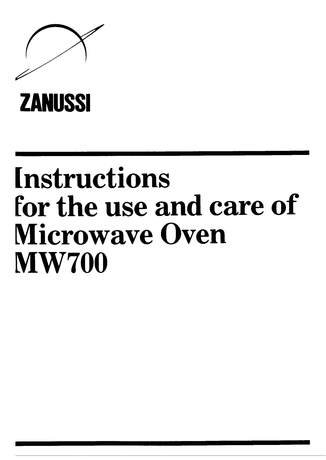 Zanussi MW700 User Manual