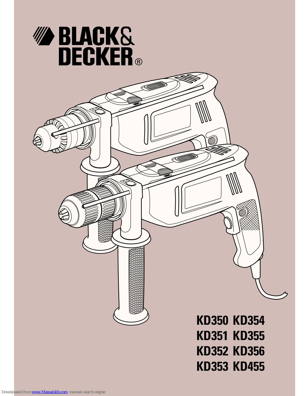 Black & Decker KD350, KD352, KD356, KD355, KD353 Manual