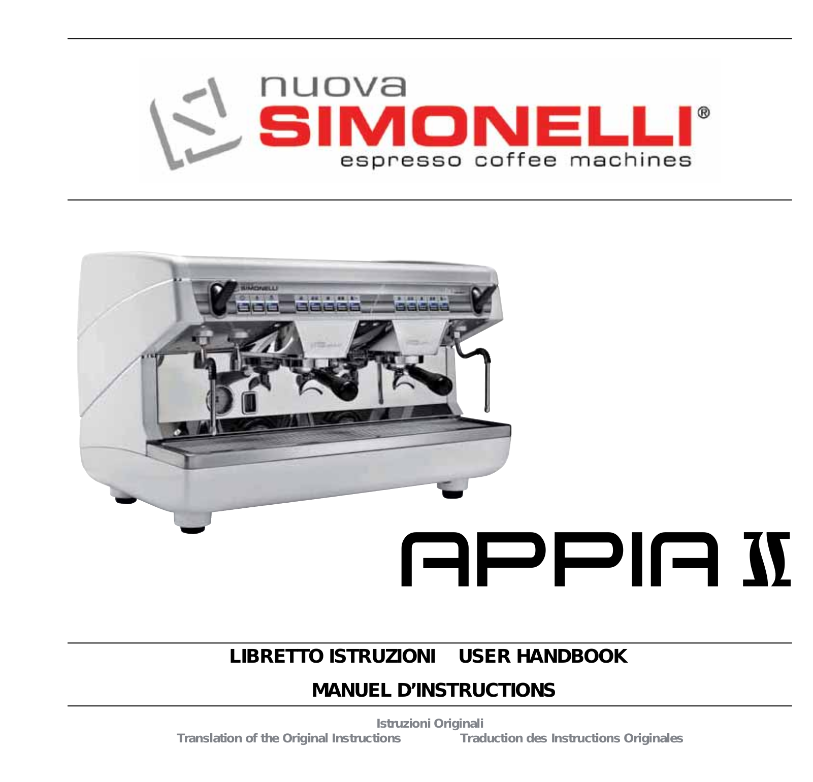 Nuova Simonelli Appia II USER HANDBOOK