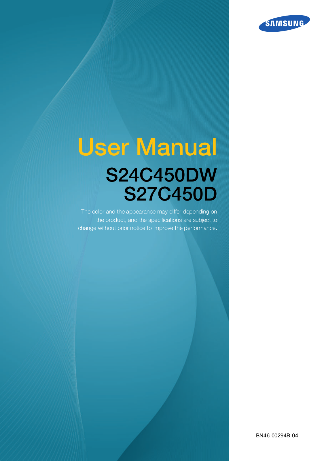 Samsung LS27C45KDSV-ZA User Manual