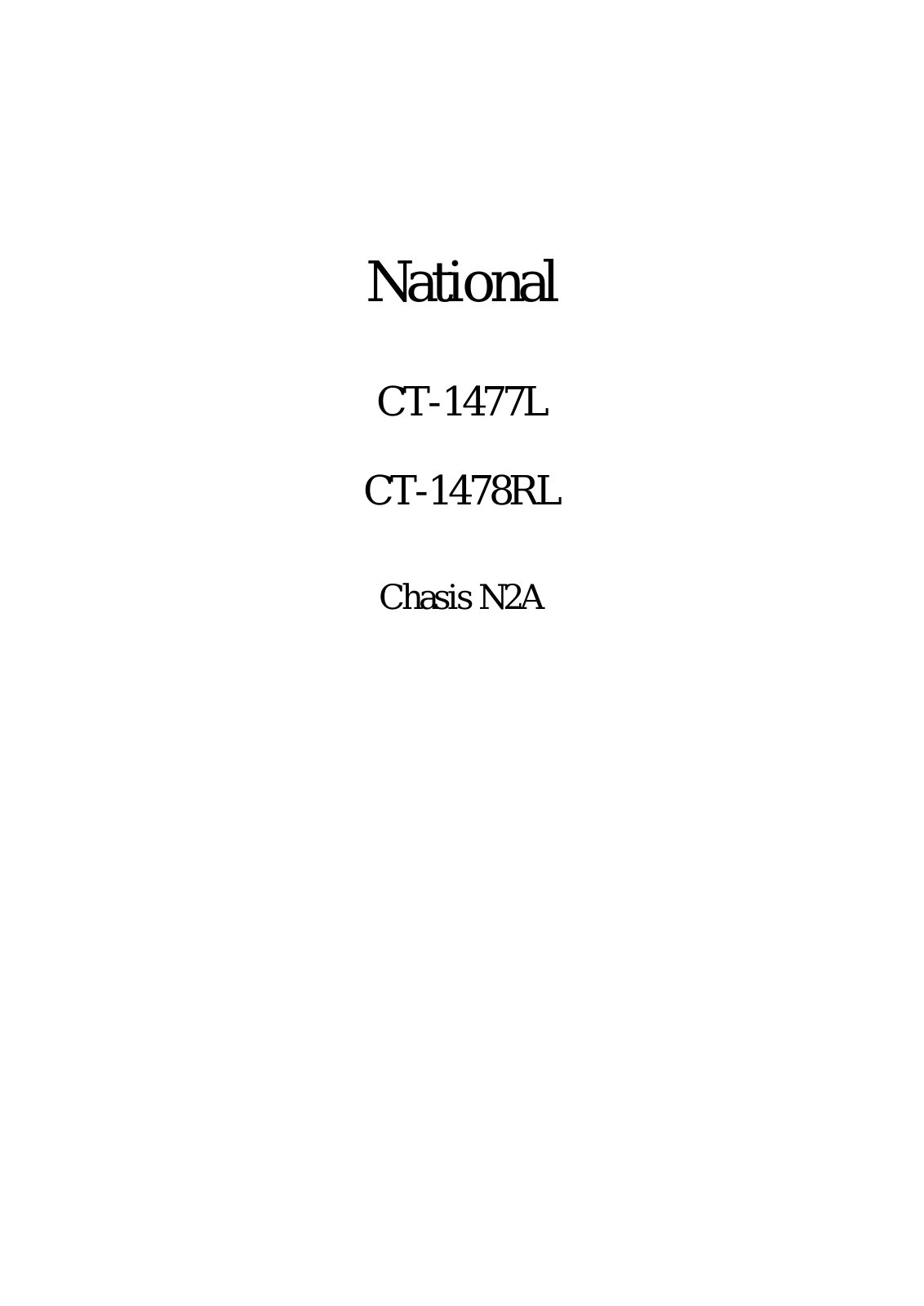 National CT-1477, CT-1478 Schematic