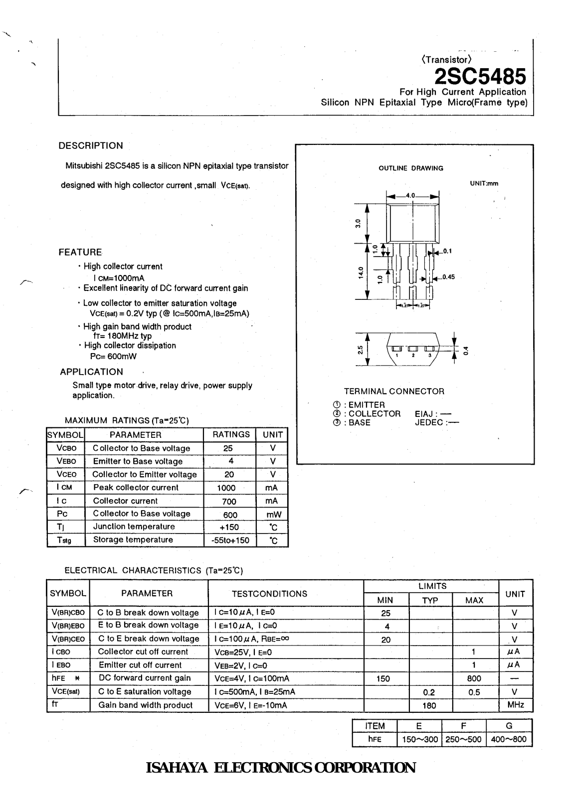 Datasheet 2sc5485 Datasheet - ManualMachine.com