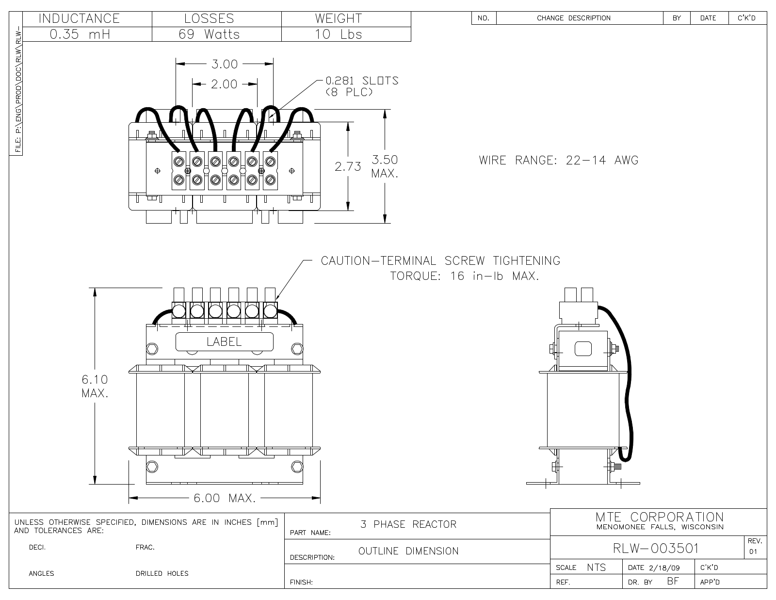 MTE RLW-003501 CAD Drawings