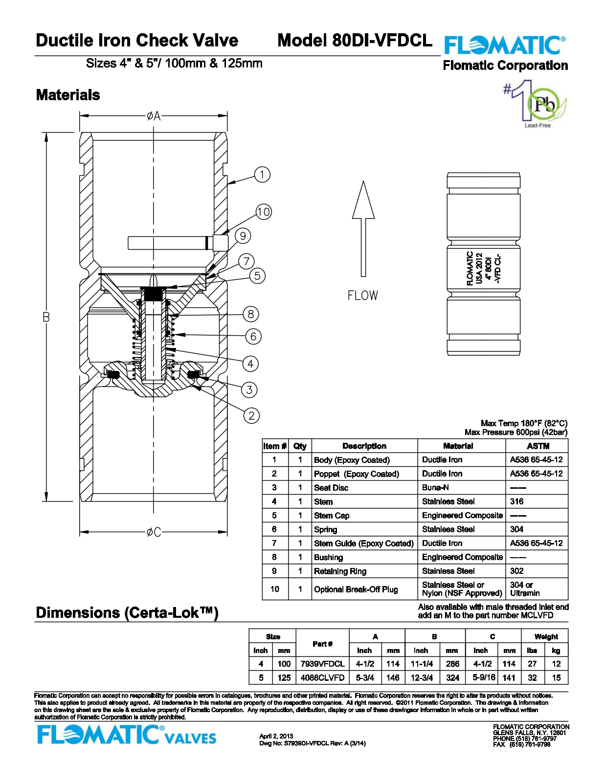 Flomatic 80DI-VFDCL Parts List