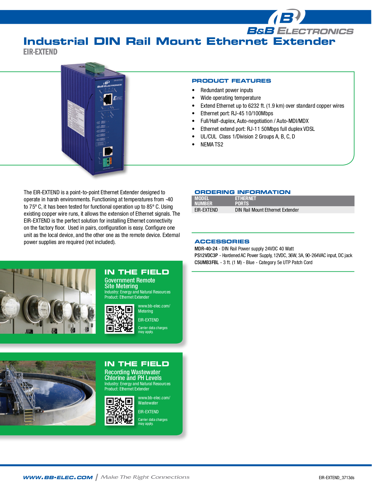 B&B Electronics EIR-EXTEND Datasheet