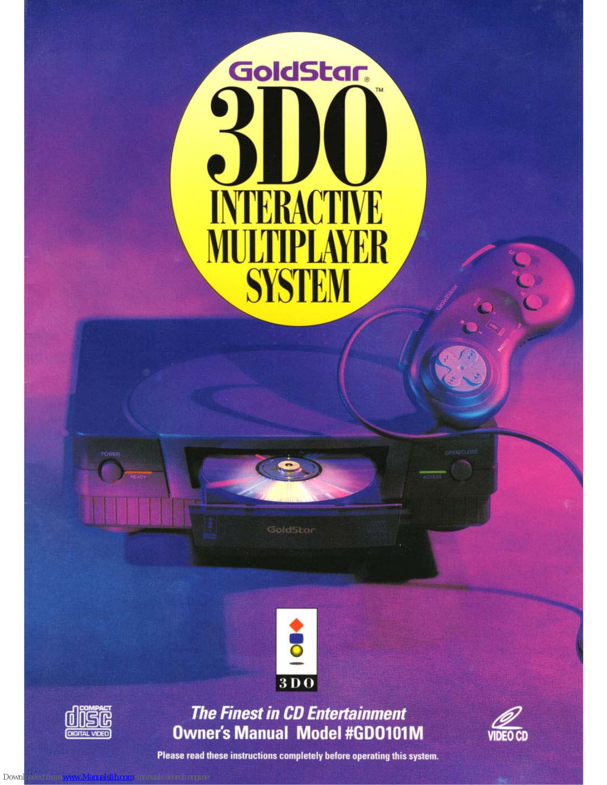 Goldstar 3DO DGO101M Owner's Manual