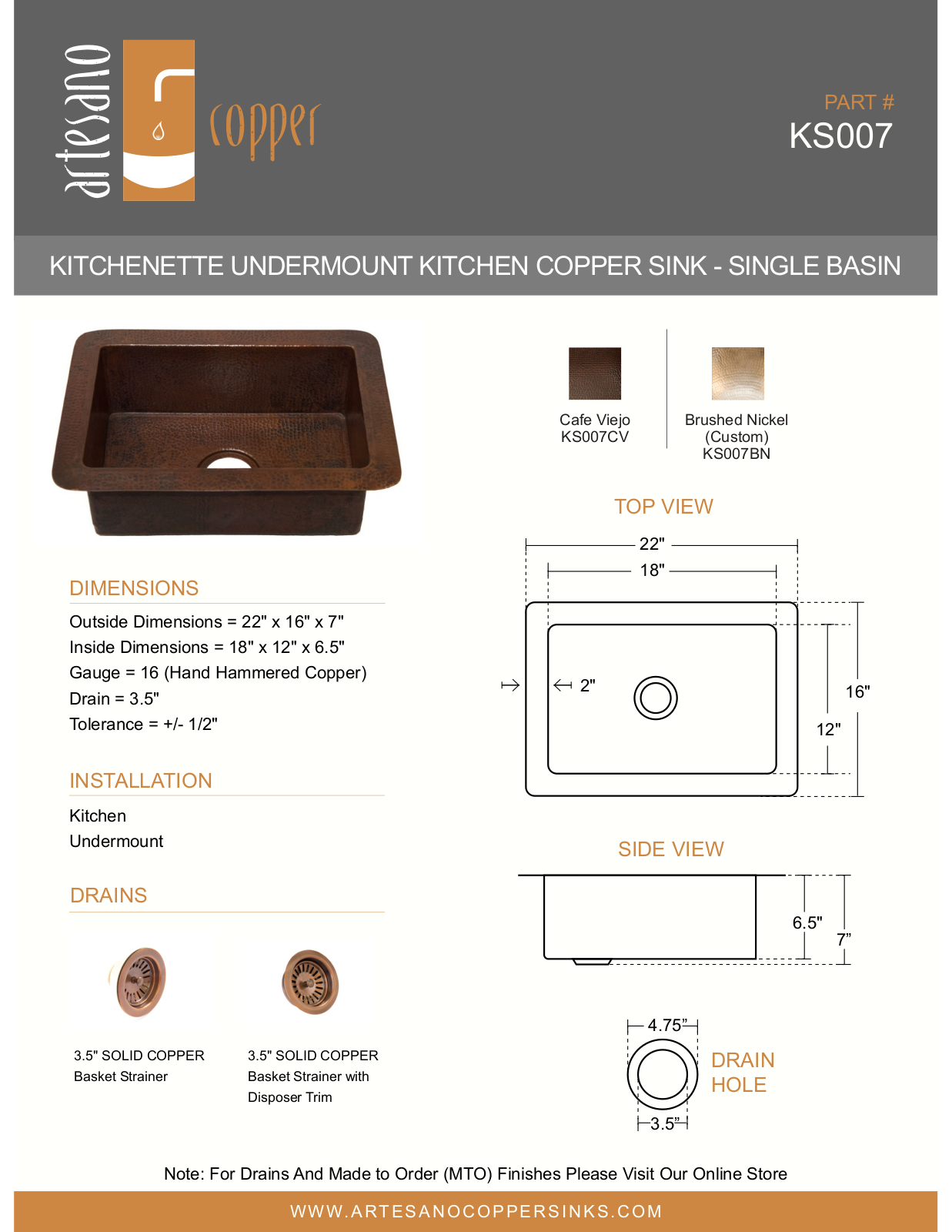 Artesano Design YIPT1082 Specifications - ManualMachine.com