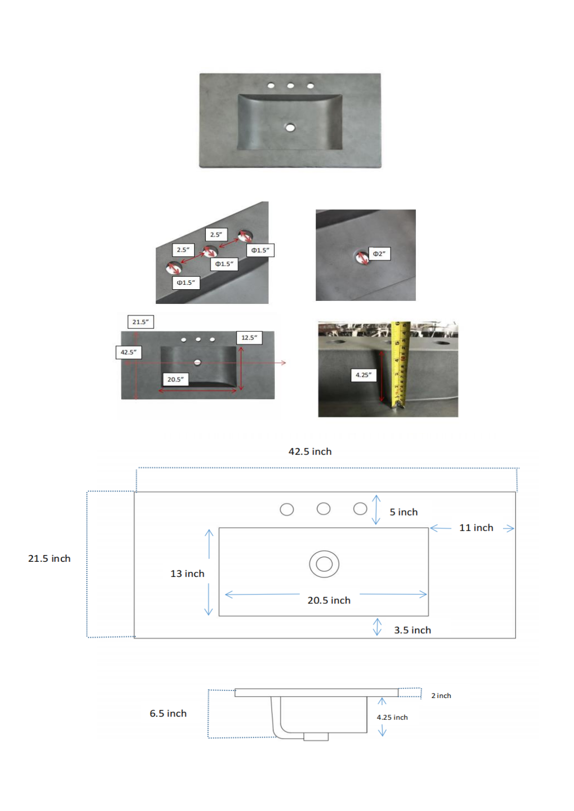 Tile & Top W008081676 Dimensions - ManualMachine.com