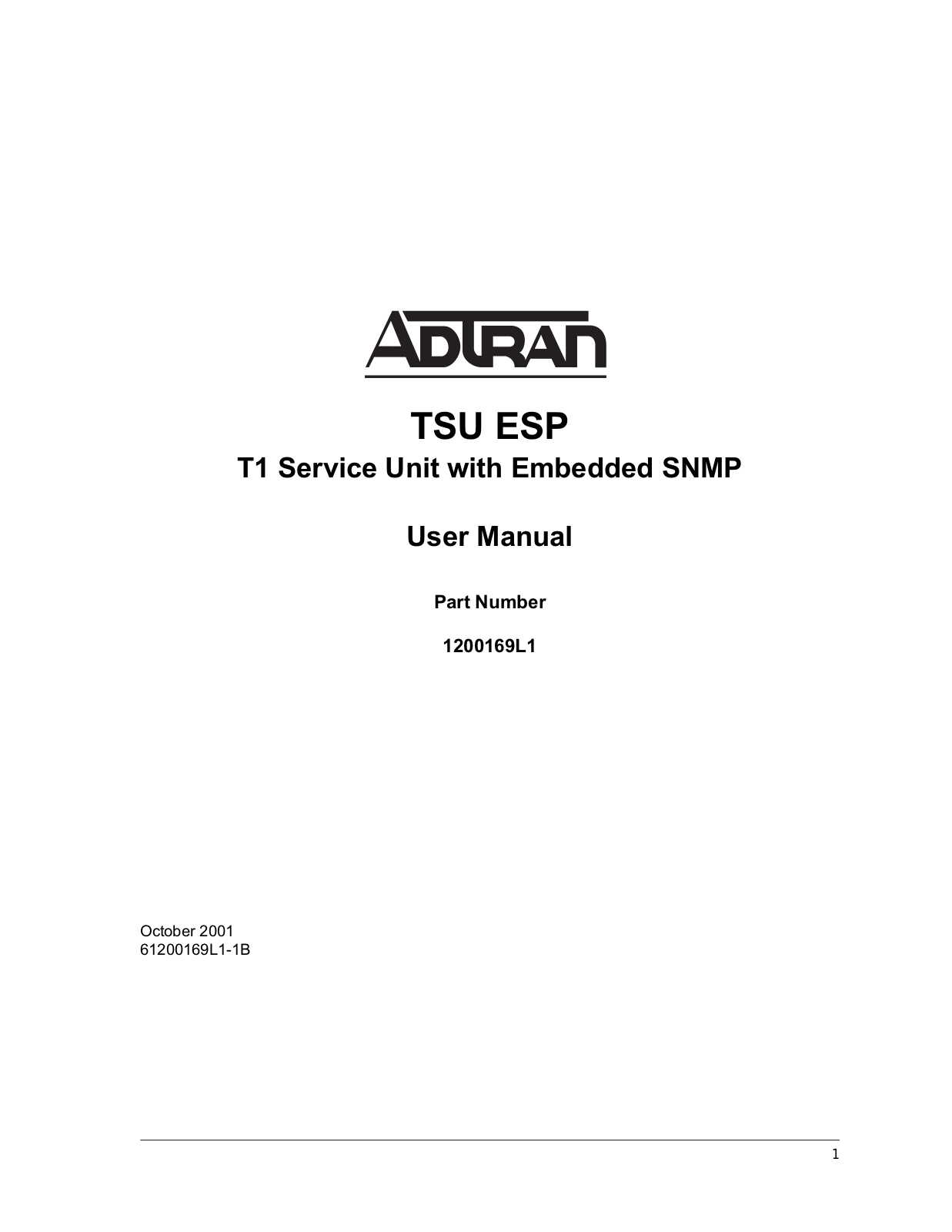 Adtran TSU ESP User Manual