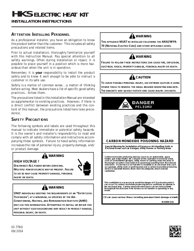 Goodman Hks Installation Manual