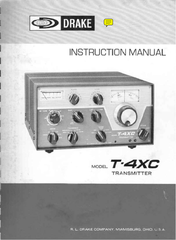 Drake T 4xc Instruction Manual